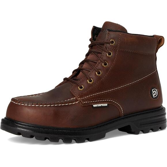 DieHard Mens Tundra Moc Toe Work Boots US 14 M Brown Leather Waterproof CT NIB - Picture 1 of 12